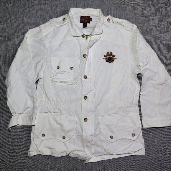 Willis Geiger Jacket Mens Safari Field Hunting Embroidered Pointed Flap VINTAGE - Picture 13 of 13